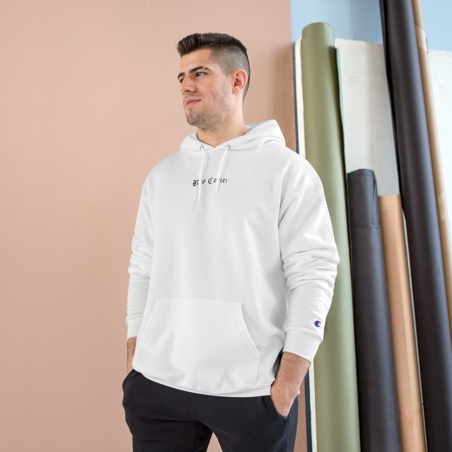 Bro Cartel Premium Unisex x Champion Hoodie x White